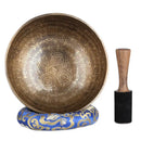 Engraved gold tibetan singing bowl yoga meditation room decor