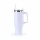 Engraved Leopard Print 40 oz Tumbler with Handle and Straw Lid
