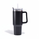 Engraved Leopard Print 40 oz Tumbler with Handle and Straw Lid