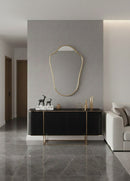 Italian Shield Form Brass Wall Mirror