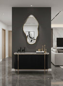 Asymmetrical Brass Mirror