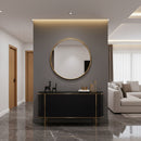 Antique Brass Mirror - Handmade Oval Golden Wall Mirror