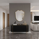 Shield Gold Brass Frame Wall Mirror