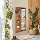 Walnut Pegboard Storage Dressing Mirror Cabinet