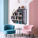 Piano Wall Shelf, Decorative Bookshelf with LED Light