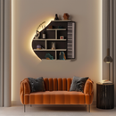 Piano Wall Shelf, Decorative Bookshelf with LED Light