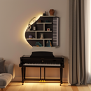 Piano Wall Shelf, Decorative Bookshelf with LED Light
