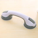 Ergonomic white & gray bathroom safety handle suction cup grab bar