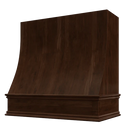 Espresso Wood Range Hood With Sloped Front and Decorative Trim - 30", 36", 42", 48", 54" and 60" Widths Available