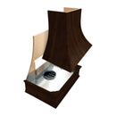 Espresso Range Hood With Curved Front and Brass Strapping - 30", 36", 42", 48", 54" and 60" Widths Available