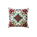 Ethnic floral canvas cotton embroidered pillow case living room decor