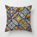 Ethnic geometric square pillowcase teal & gold living room decor