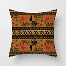 Ethnic geometric square pillowcase teal & gold living room decor