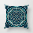 Ethnic geometric square pillowcase teal & gold living room decor