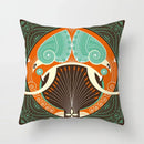 Ethnic geometric square pillowcase teal & gold living room decor
