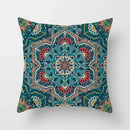 Ethnic geometric square pillowcase teal & gold living room decor