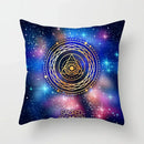 Ethnic geometric square pillowcase teal & gold living room decor