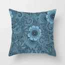 Ethnic geometric square pillowcase teal & gold living room decor