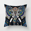 Ethnic geometric square pillowcase teal & gold living room decor