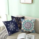 Ethnic geometric square pillowcase teal & gold living room decor