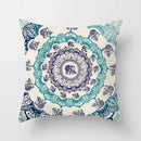 Ethnic geometric square pillowcase teal & gold living room decor