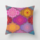 Ethnic geometric square pillowcase teal & gold living room decor