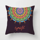 Ethnic geometric square pillowcase teal & gold living room decor