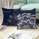 Ethnic geometric square pillowcase teal & gold living room decor