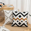 Ethnic style black & orange geometric cushion cover living room tassel