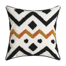 Ethnic style black & orange geometric cushion cover living room tassel