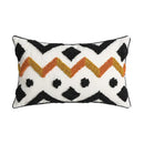 Ethnic style black & orange geometric cushion cover living room tassel