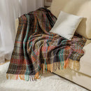 Ethnic wave woven tassel blanket bedroom multicolored zigzag throw