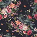 Crow on Flowers Wallpaper