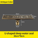 Euro antique brass geometric floor drain bathroom shower waste