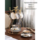 European blue & gold bone china tea set dining room porcelain teaware