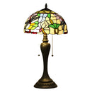 European Tiffany-Inspired Lamp with Dragonfly Design