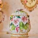 European floral elephant vase white & pink ceramic living room decor