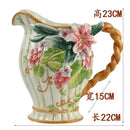 European floral elephant vase white & pink ceramic living room decor