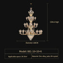 European gold and teal crystal dining room chandelier