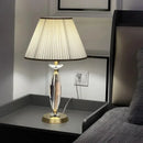 European retro crystal floor lamp for living room with gray shade