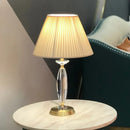 European retro crystal floor lamp for living room with gray shade