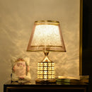 European style gold crystal table lamp bedroom lace decor