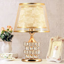 European style gold crystal table lamp bedroom lace decor