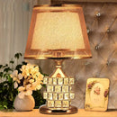 European style gold crystal table lamp bedroom lace decor