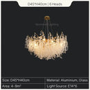 European style gold tree branch chandelier dining room crystal light