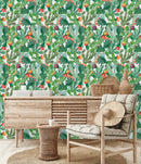 Modish Cactus with Red Flowers Wallpaper Vogue