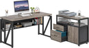 Executive Office Computer Desk and Mobile File Cabinet