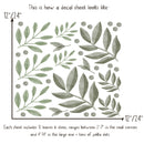 Scandinavian Green Leaves - Fabric Nursery Wall Art Decals