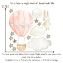 Baby animal inside Hot Air Balloon - Fabric Nursery Wall Art Decals