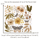 Boho Foliage & Butterfly wall decals - Fabric Nursery Wall Art Decals